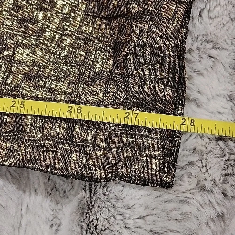 Michael Costello X Revolve Waverly Pants. Textured metallic gold and black, Med